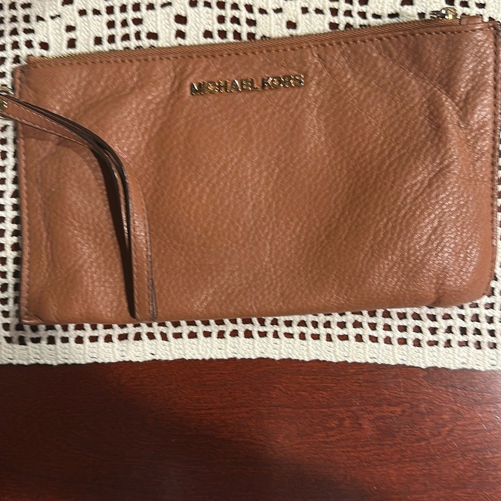 Michael Kors Tan Leather Wristlet